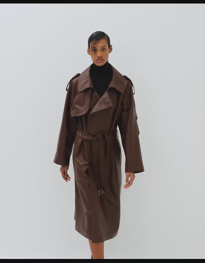 "Serpent Power" Trench Coat - Chestnut