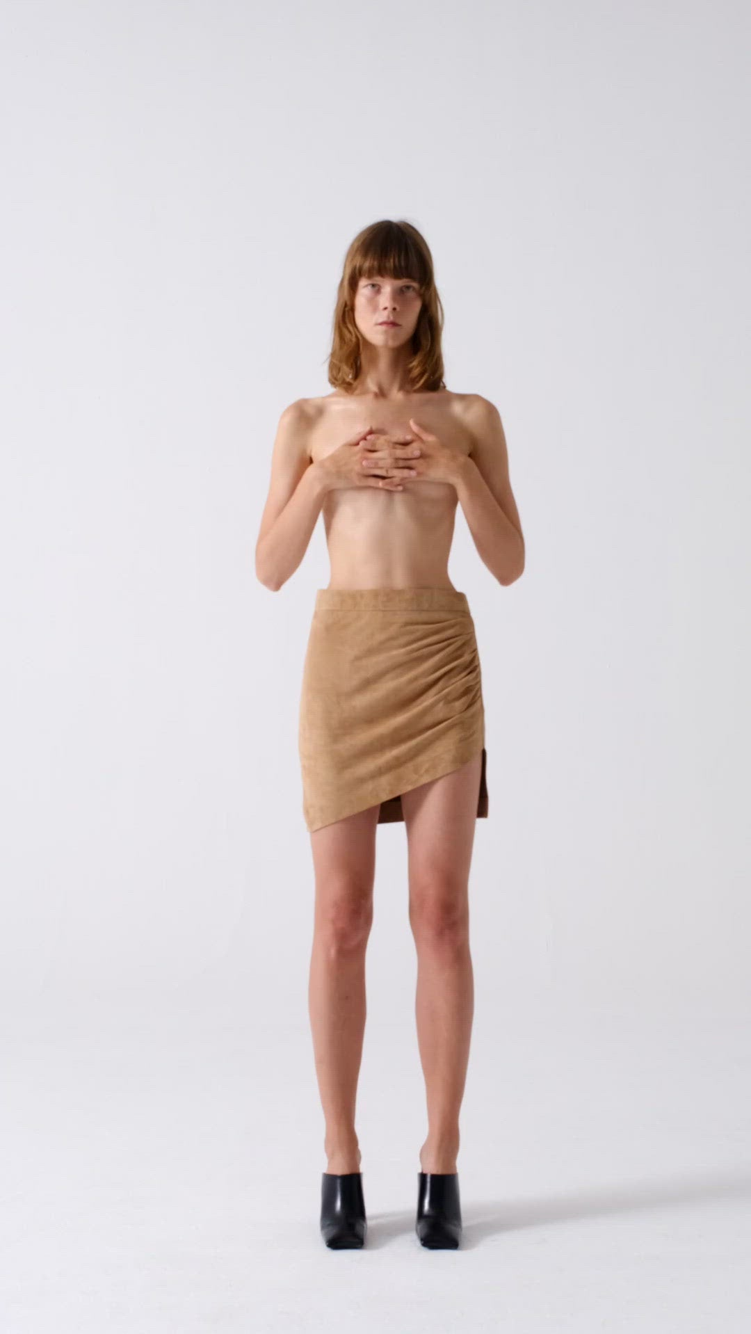 Mini Skirt | Suede – Golden Beige