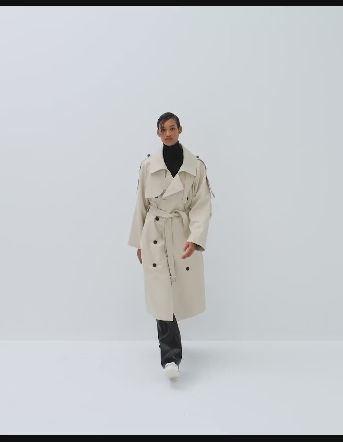 "Serpent Power" Trench Coat - Cream White