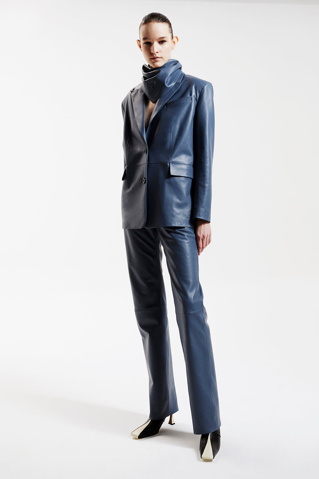 "Power" Blazer Suit Jacket - Gray Blue - Common Leisure 