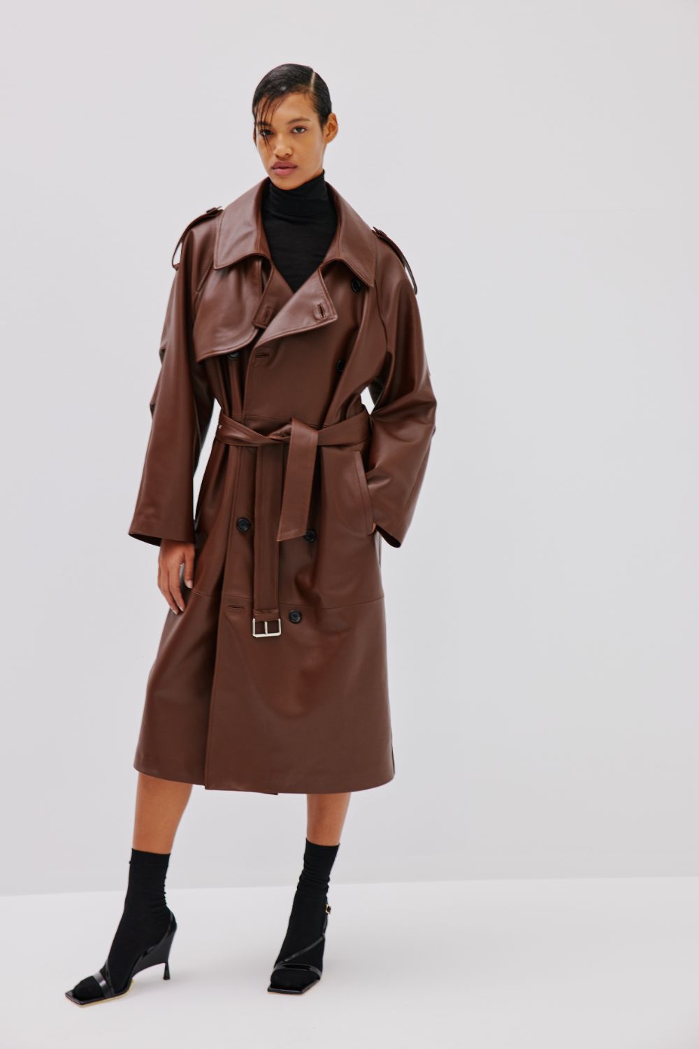"Serpent Power" Trench Coat - Chestnut - Common Leisure 