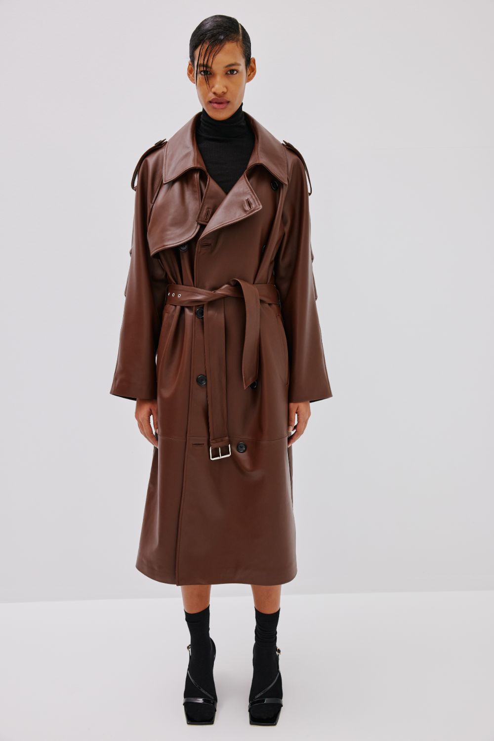 "Serpent Power" Trench Coat - Chestnut - Common Leisure 