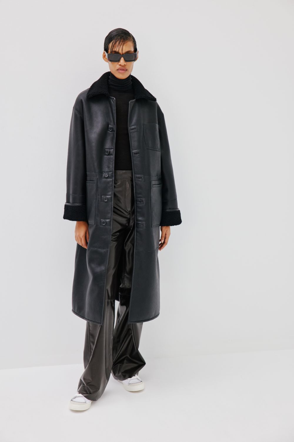 "Angel" Coat (Double-Sided) - Black - Common Leisure 