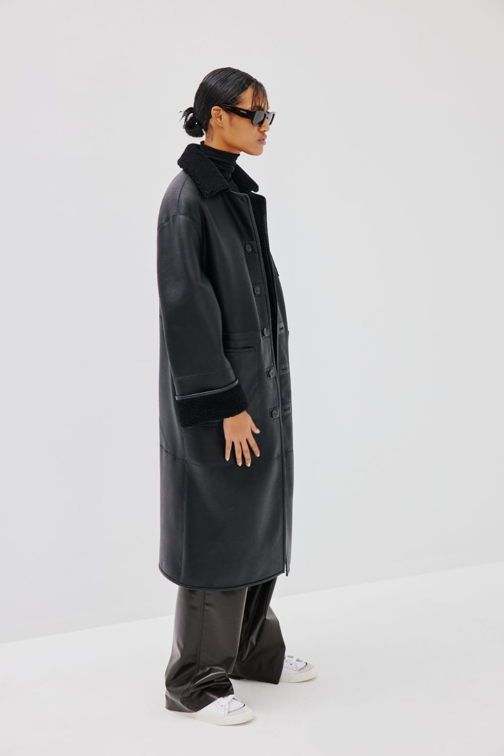 "Angel" Coat (Double-Sided) - Black - Common Leisure 