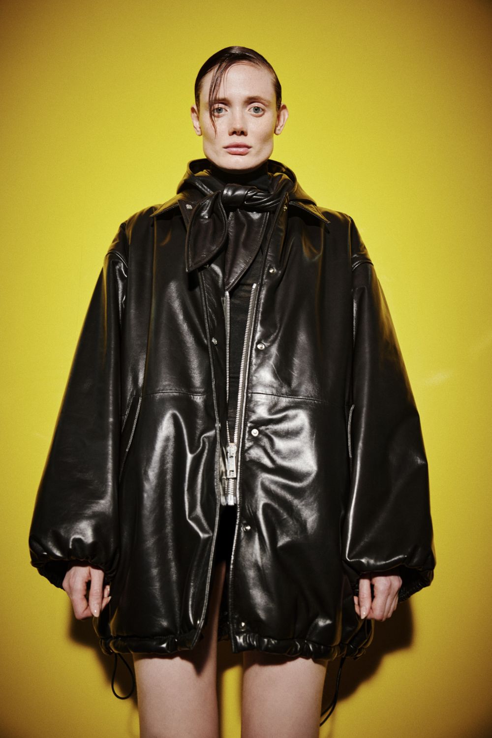 "Sun Padded" Leather Jacket - Common Leisure 