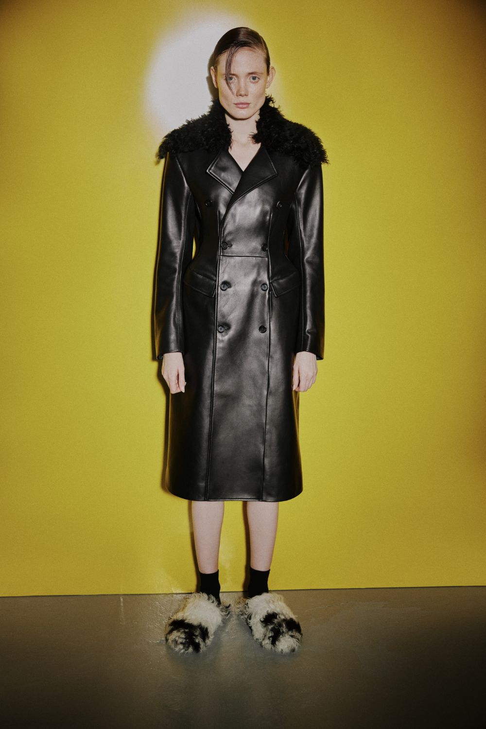 Curvy Leather Coat - Common Leisure