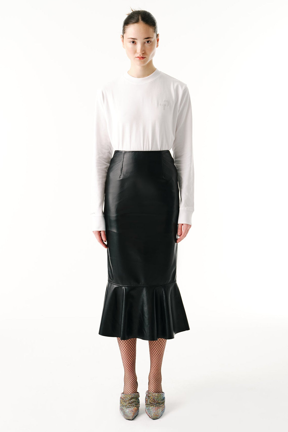 Wave Skirt | Leather – Black