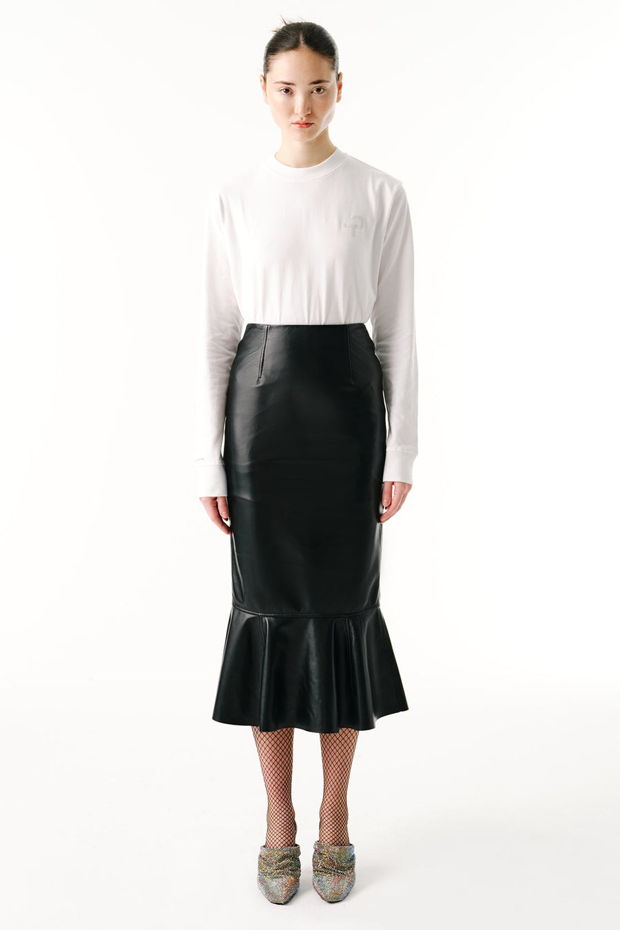 Wave Skirt | Leather – Black