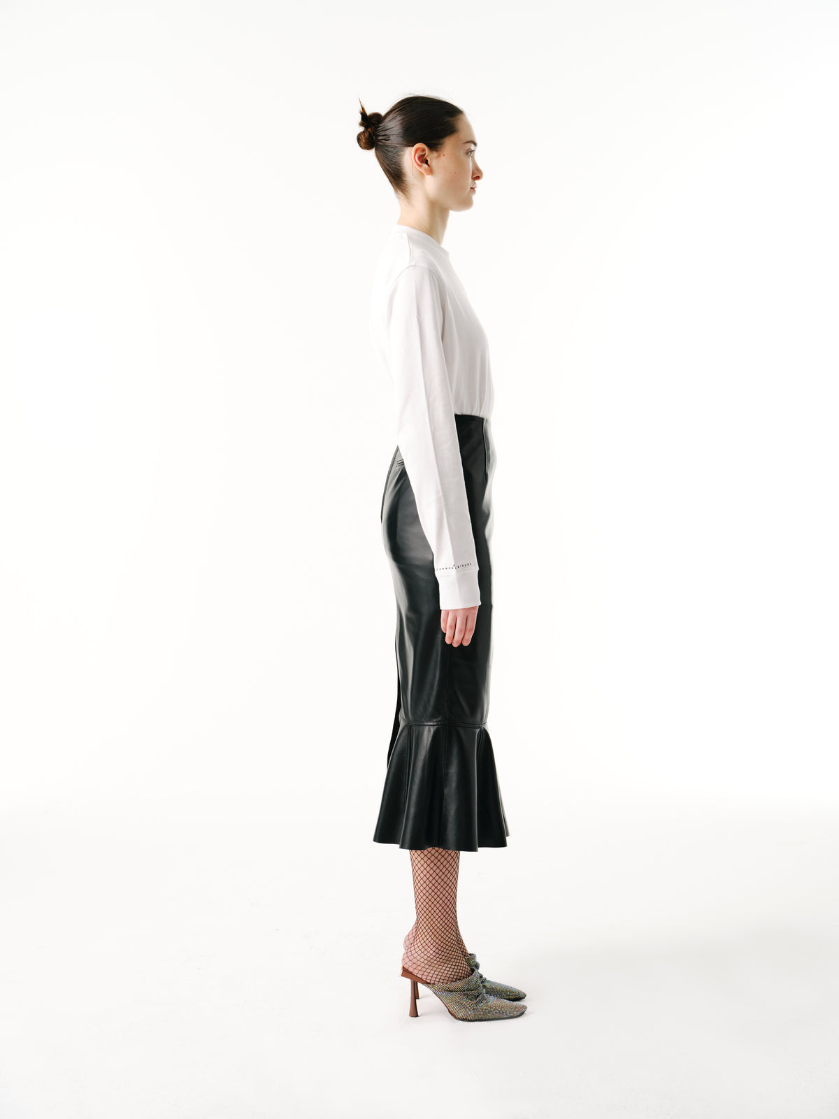 Wave Skirt | Leather – Black