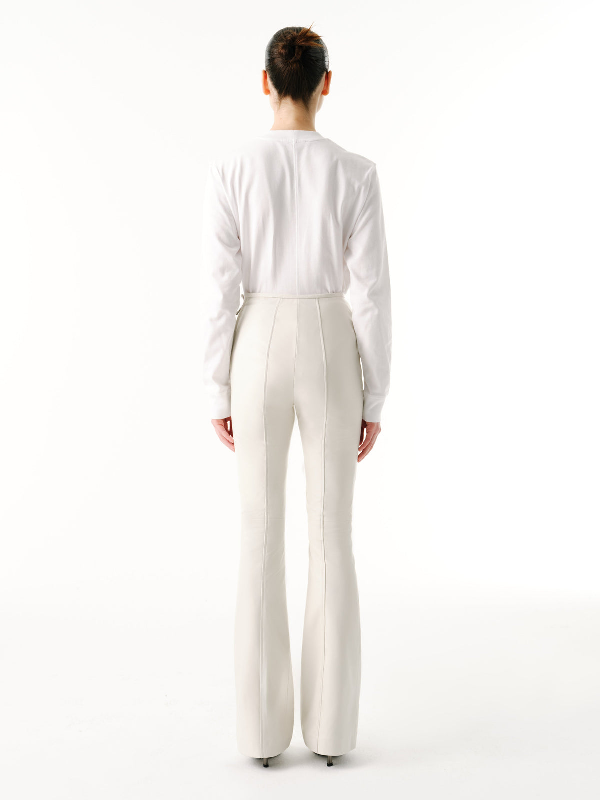 Mini Pocket Pants | Leather – Oyster White