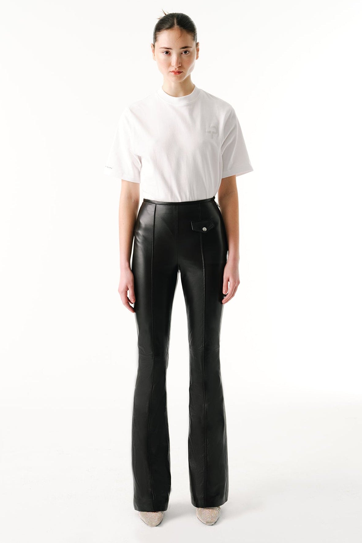Mini Pocket Pants | Leather – Black