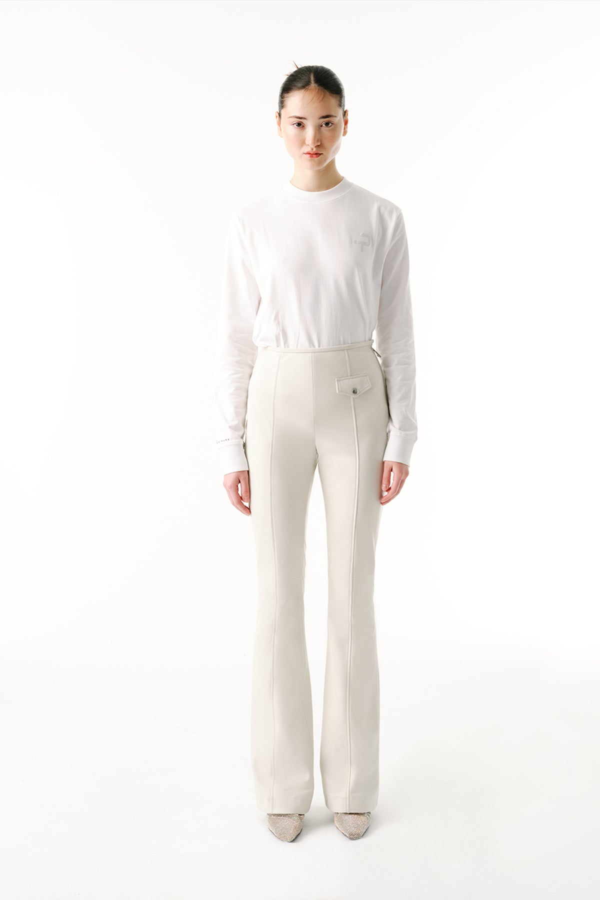 Mini Pocket Pants | Leather – Oyster White