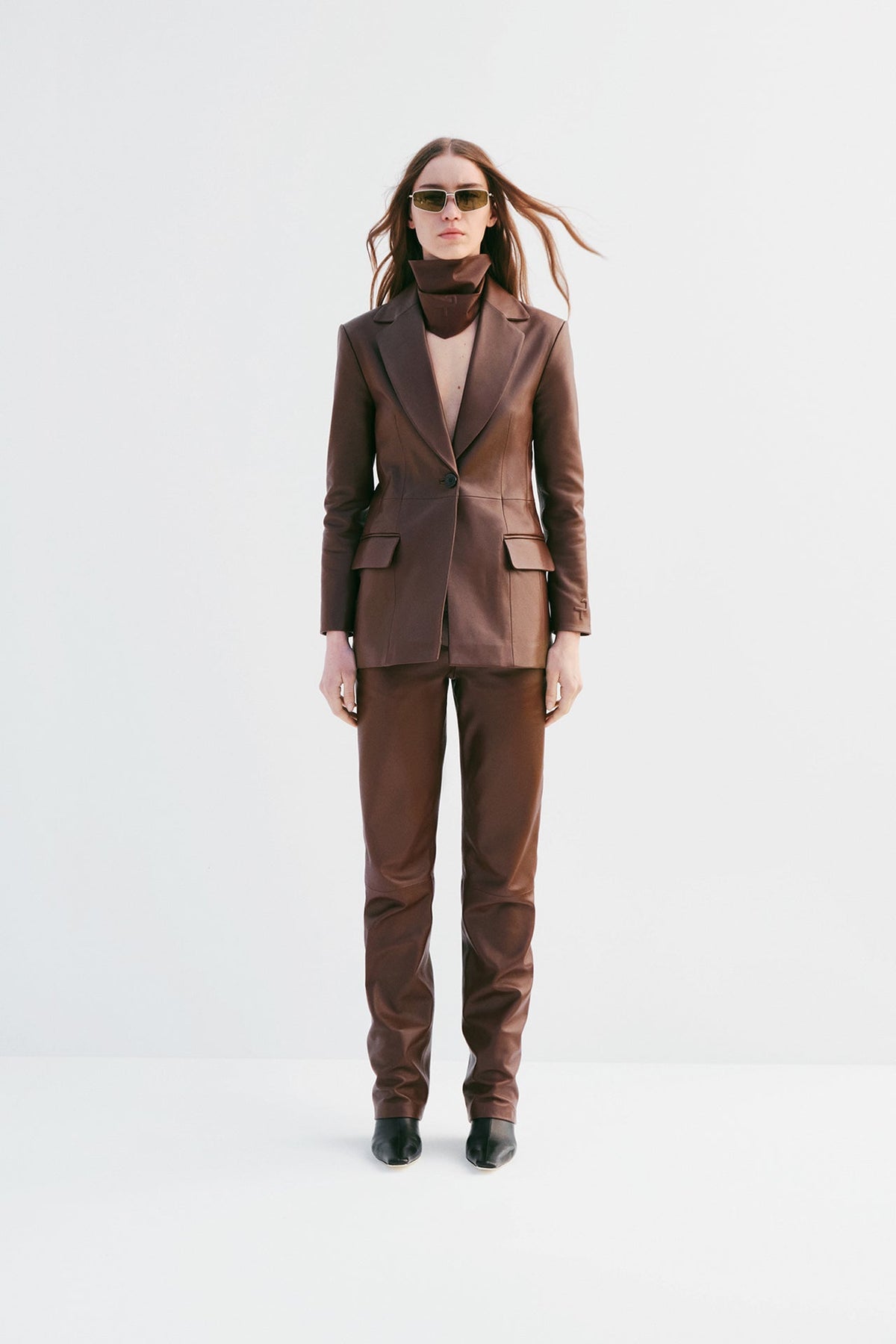 Leather Scarf - Chestnut