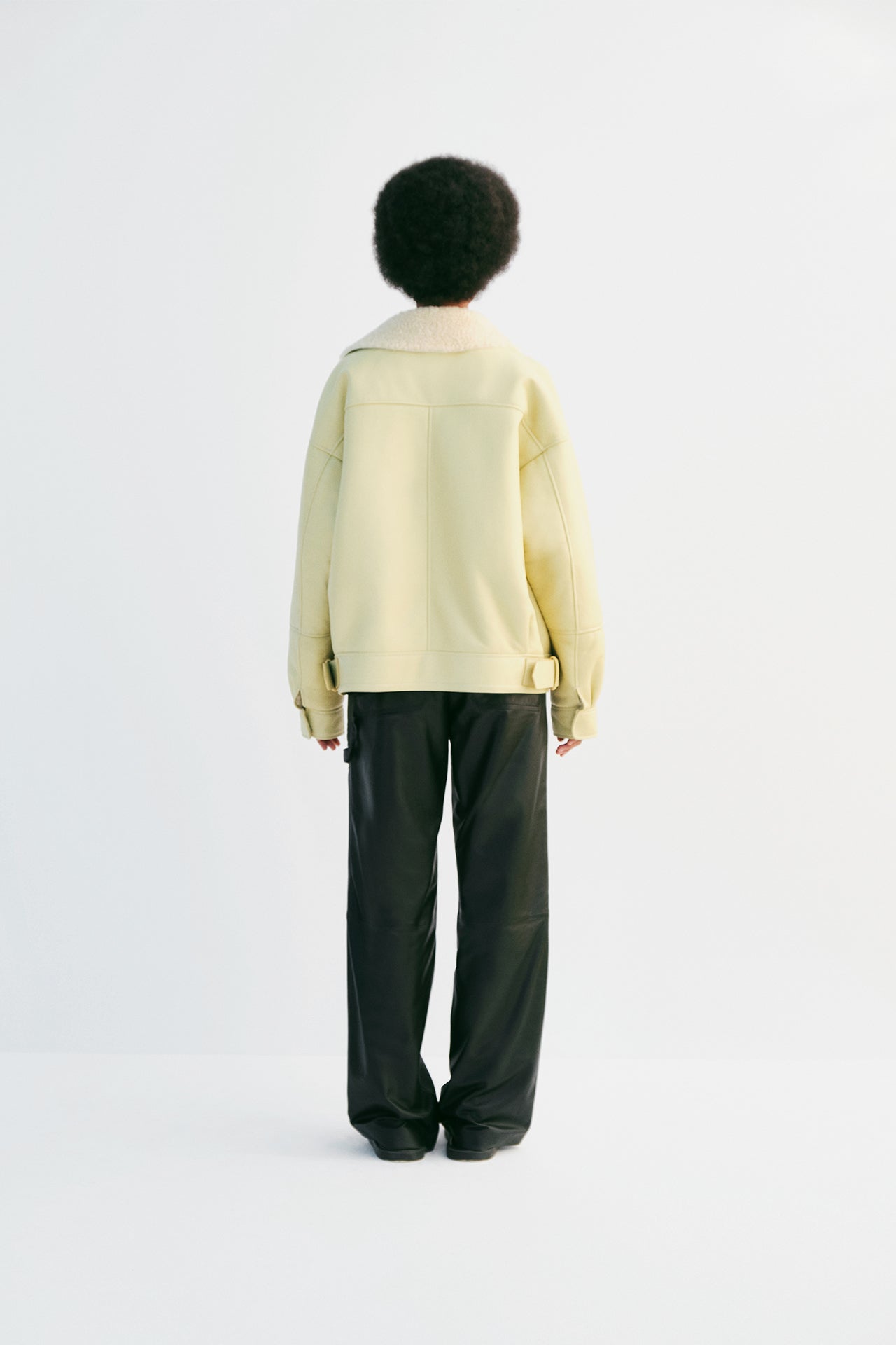 "Sunkissed" Mono Shearling Jacket - Lime Yellow - Common Leisure 