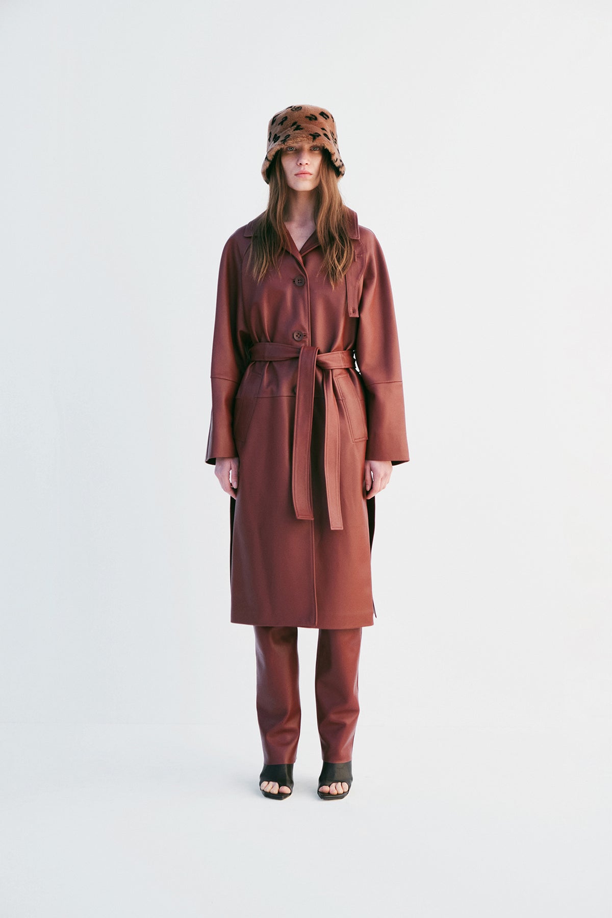 "Slow Dance" Balmacaan Coat  - Reddish Brown - Common Leisure 
