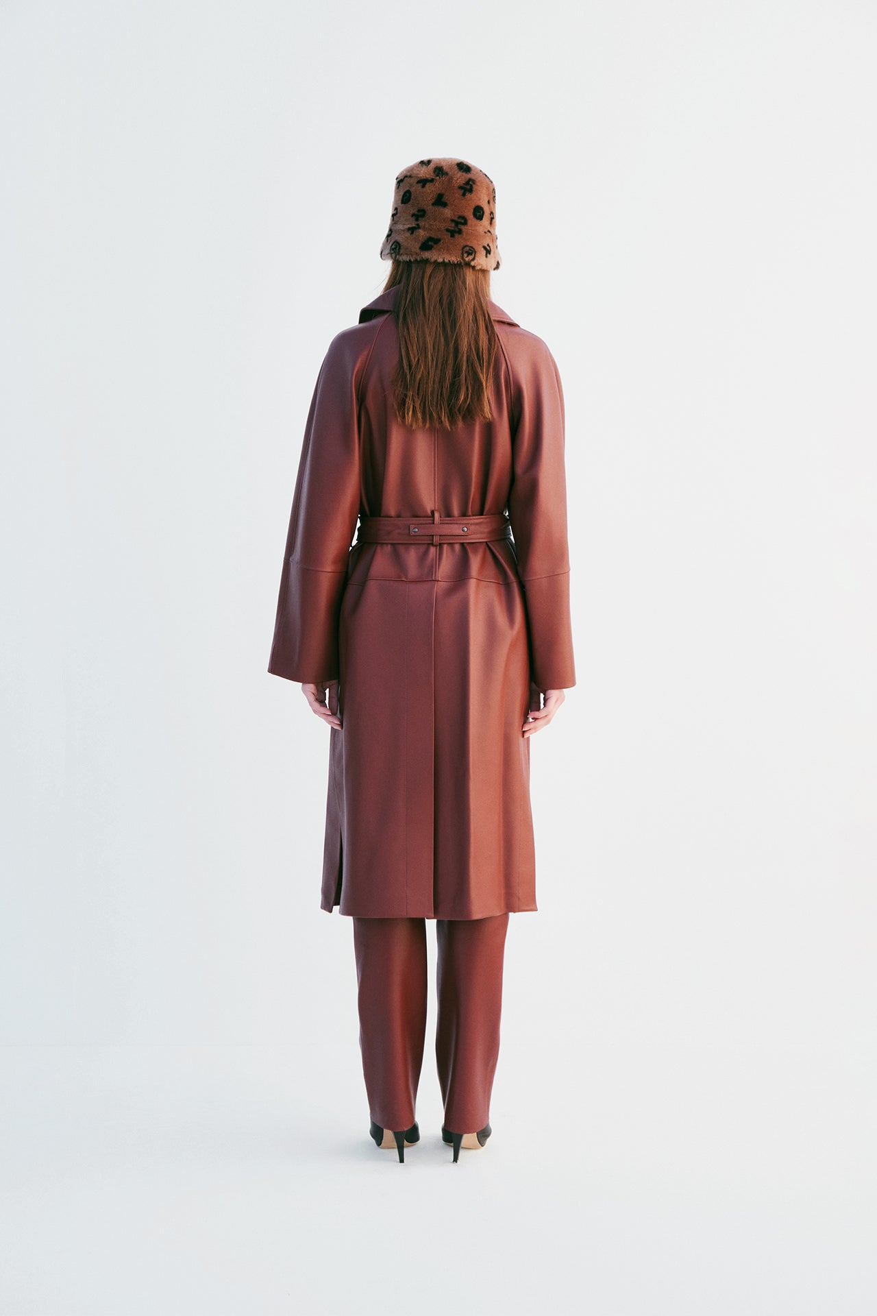 "Slow Dance" Balmacaan Coat  - Reddish Brown - Common Leisure 