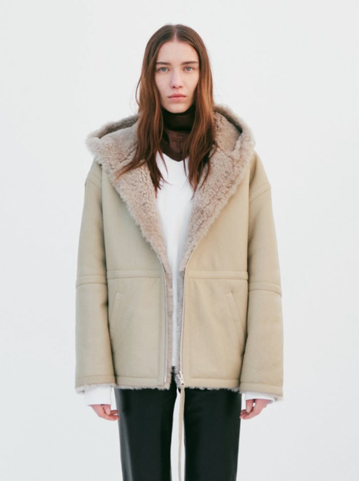 "Muhammed Ali" Shearling Jacket - Bamboo Beige - Common Leisure 