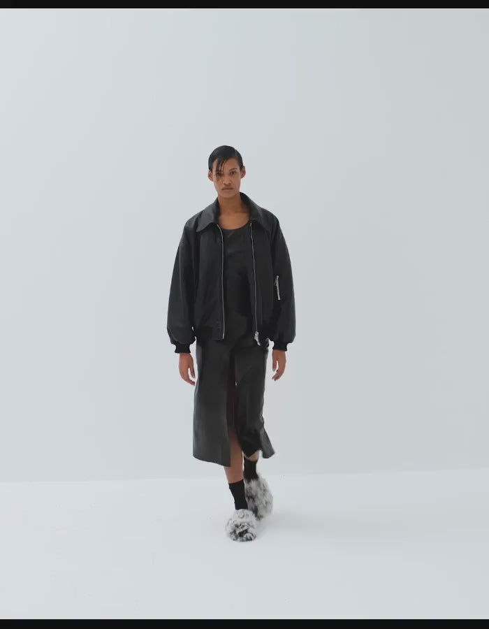 Taxi Leather Bomber Jacket